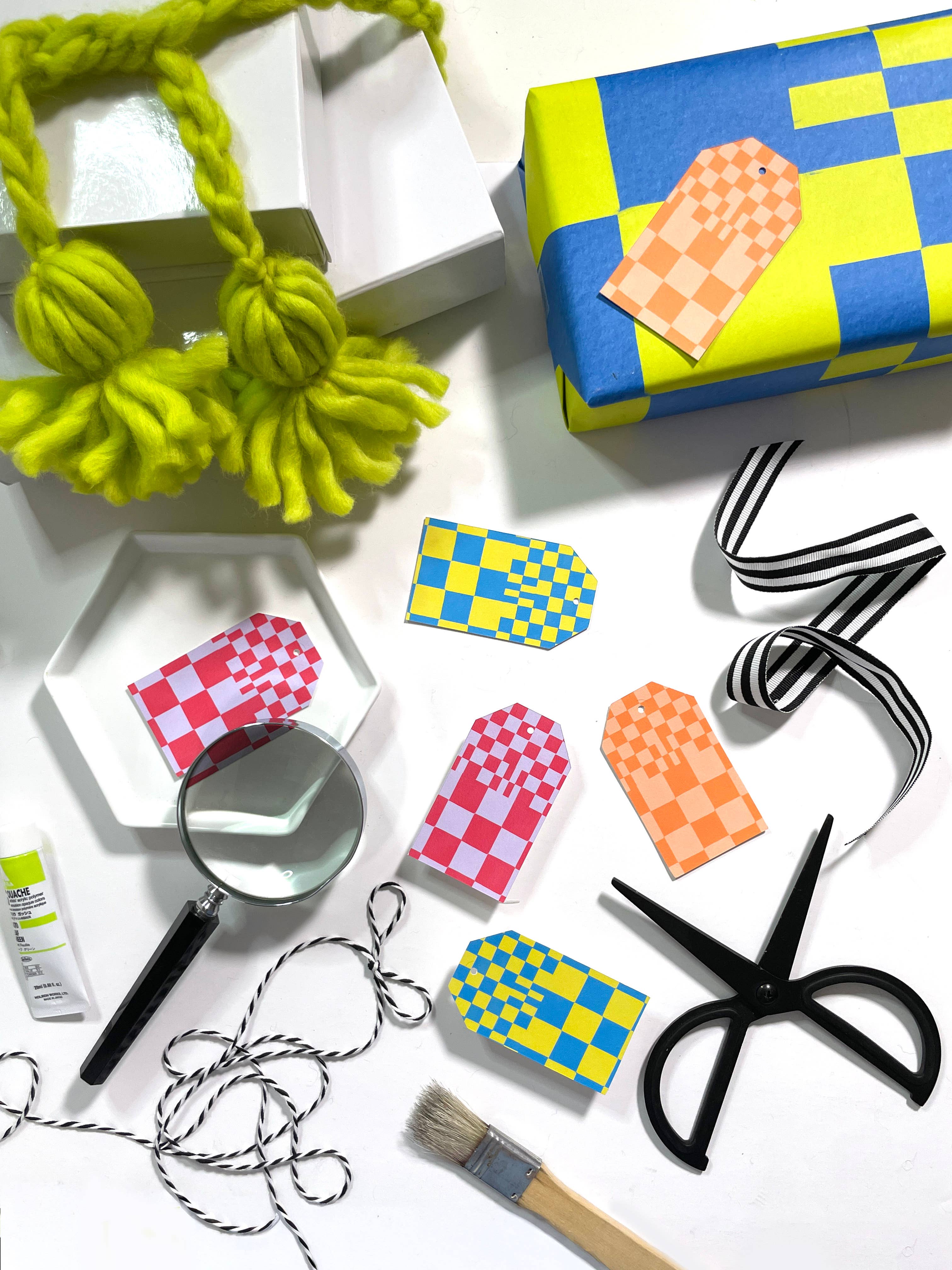 The Paper Curator - Wholesale Gift Tag - Checkered Gift Tag Set | Checkerboard Gift Tag | Gift Label3