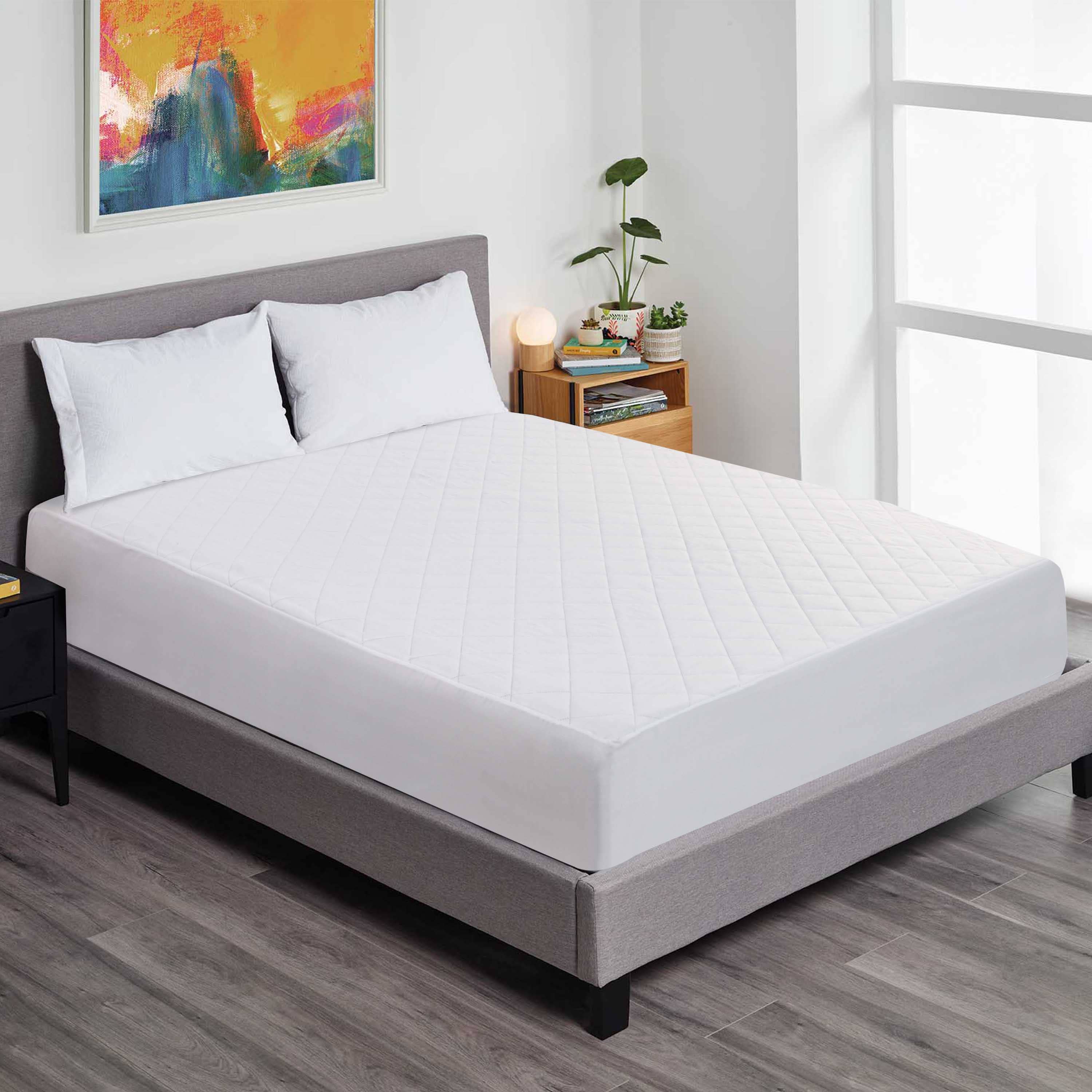 White Mattress Protector-Breathable Deep Pocket (30cm) Bed Cover for wholesale on Faire2