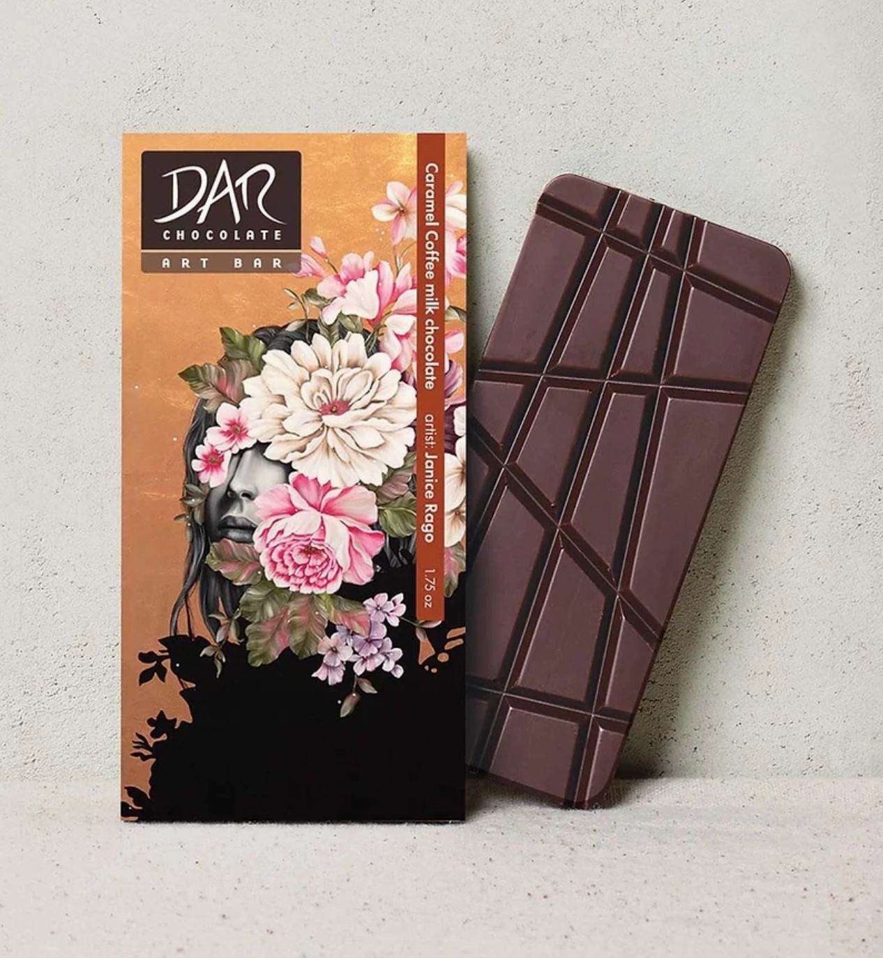 Dar Chocolate - Wholesale Chocolate Bar - Art Bars: Salted Caramel Coffee Milk Chocolate Bar 60% 7