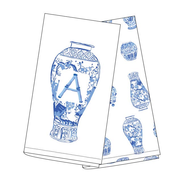 8 Oak Lane – Engroshandel Viskestykke – Ginger Jar Initial køkkenhåndklædesæt0