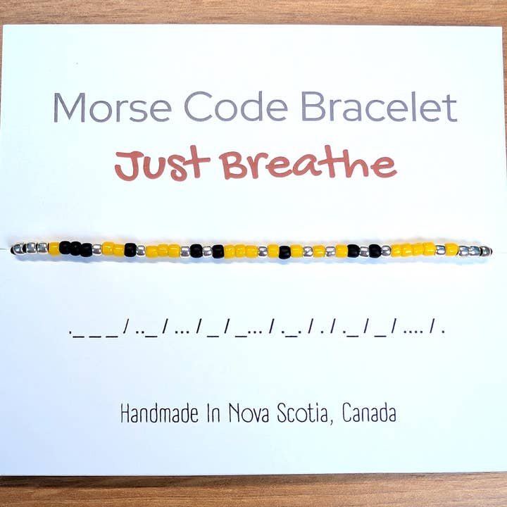 Just Breathe Morse Code Bracelet - Seed Bead Bracelet for wholesale by Harper House Studio