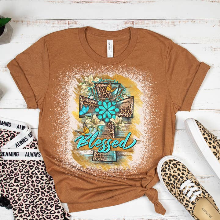 Blessed Cross T-shirt for wholesale by Rebelle Tree Boutique