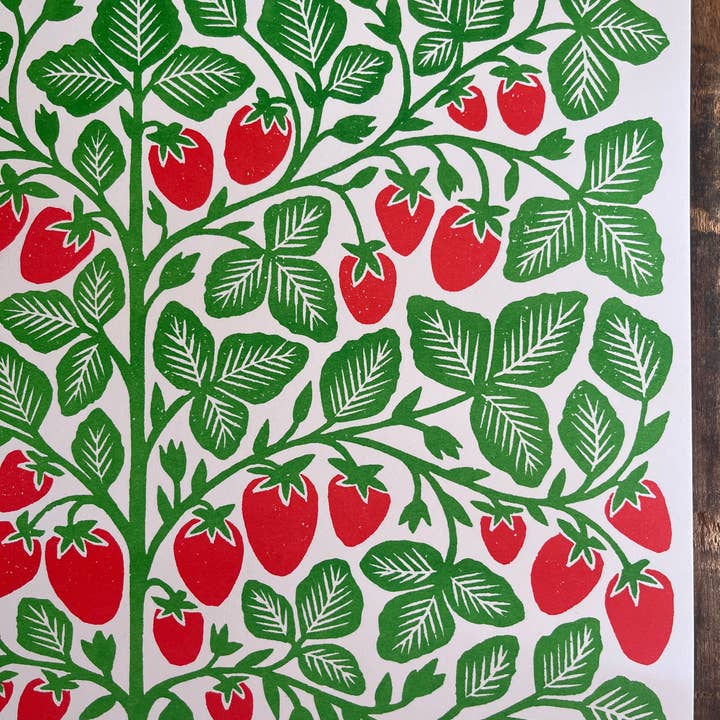 Katharine Watson - Wholesale Art Print - Garden Series: Strawberry Risograph Print2