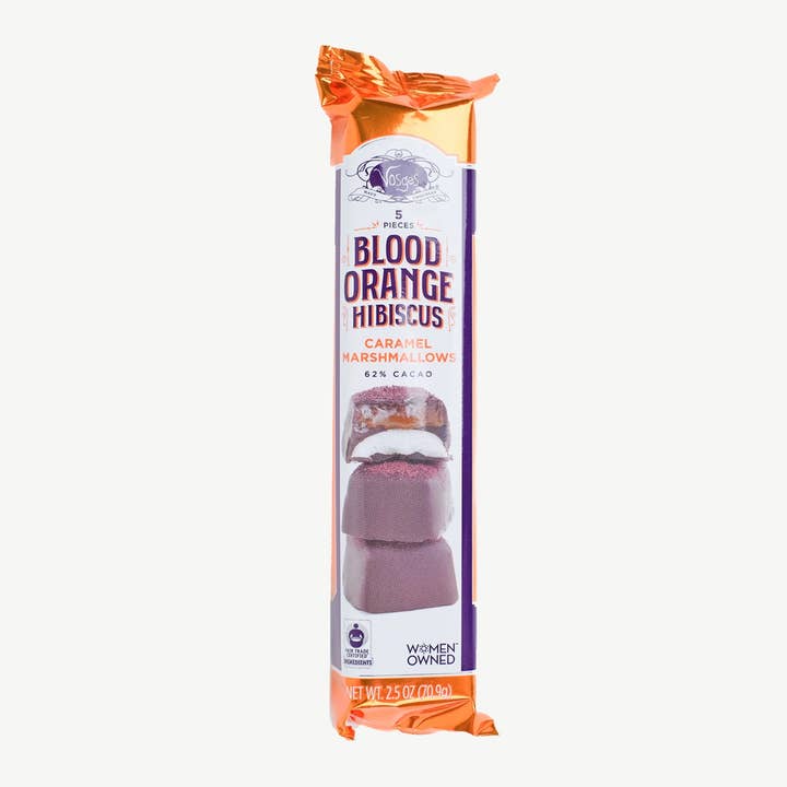 Vosges Haut-Chocolat - Wholesale Chocolate Covered Sweets - Dark Chocolate Marshmallows w/ Blood Orange Hibiscus Caramel