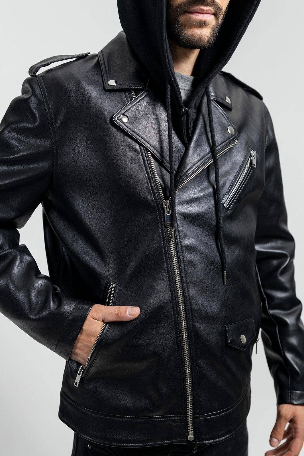 Black Ralph - Fashion Vegan Faux Leather Jacket for wholesale on Faire2