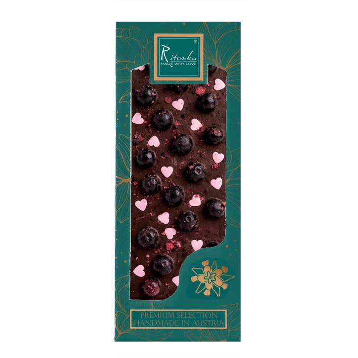 Gourmet Dark Chocolate Heart 130g Valentine for wholesale by Ritonka ...made with love