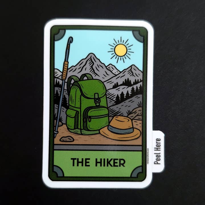The Hiker Vinyl Sticker for wholesale by Rainbow Willard Studio