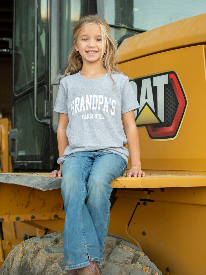 Western Graphic 'Grandpas Farm Girl' Toddler/Youth Tees for wholesale by American Farm Company