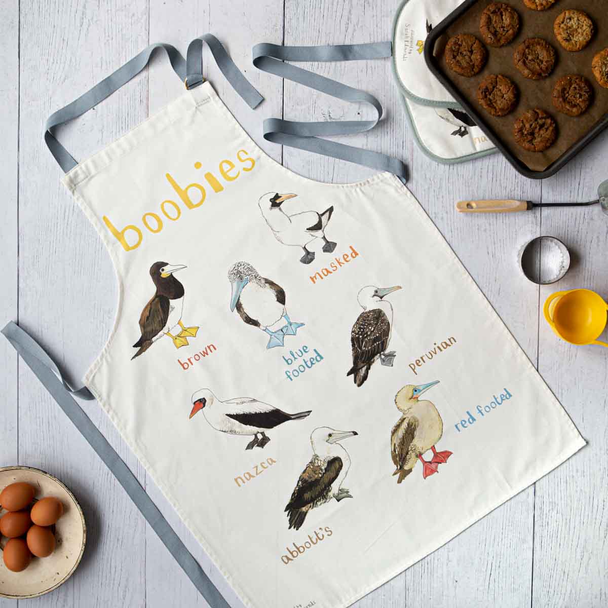 Sarah Edmonds Illustration – wholesale Apron – Boobies Bird Cotton Apron2