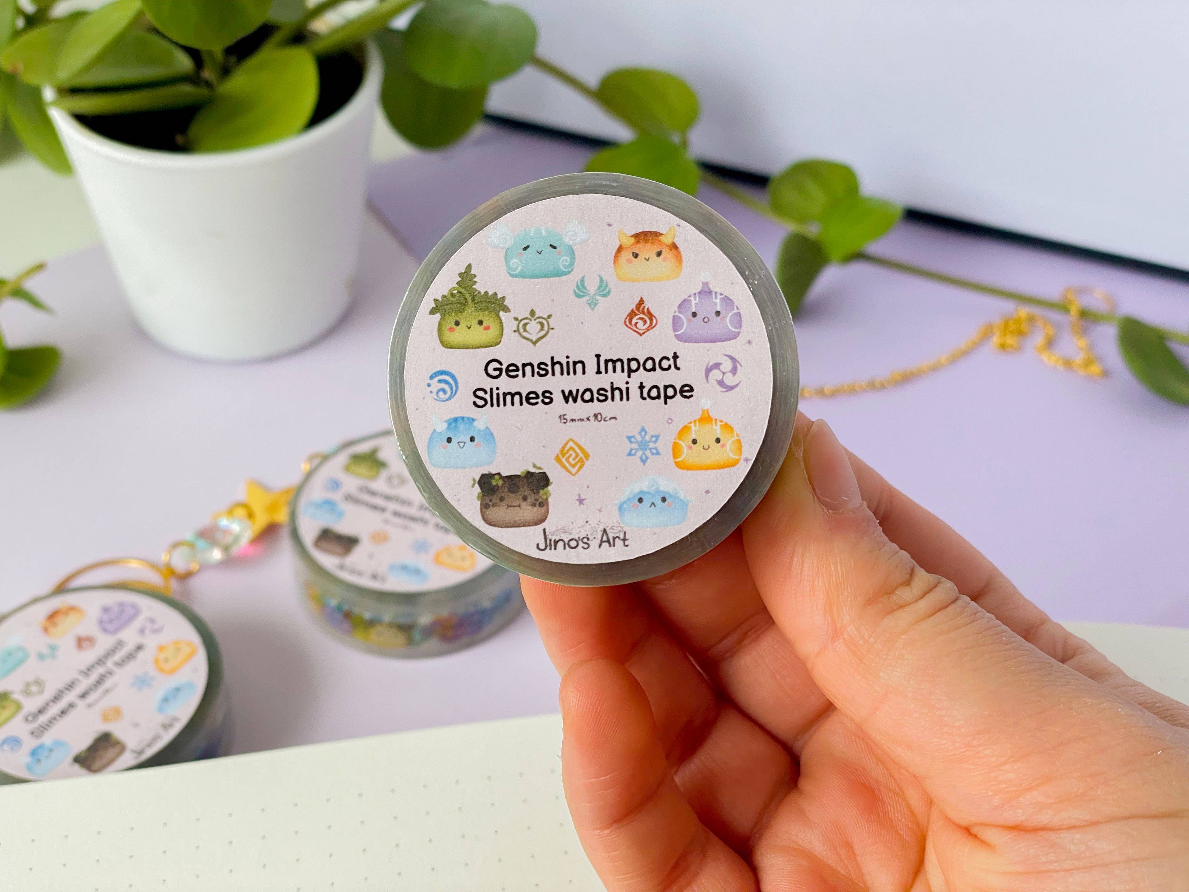 Jino's Art - Wholesale Washi Tape - Genshin Impact Element Slime washi tape - Stationary tape3