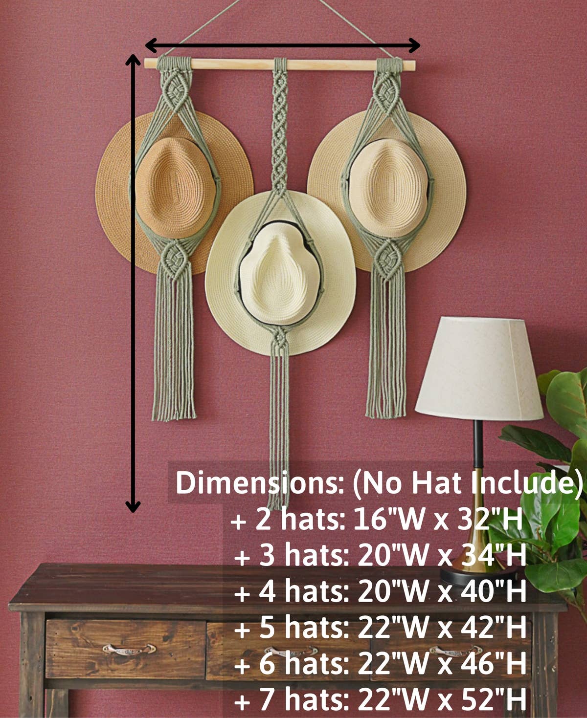 BeanDaikon - Wholesale Hat Rack - Macrame Hat Holder H392
