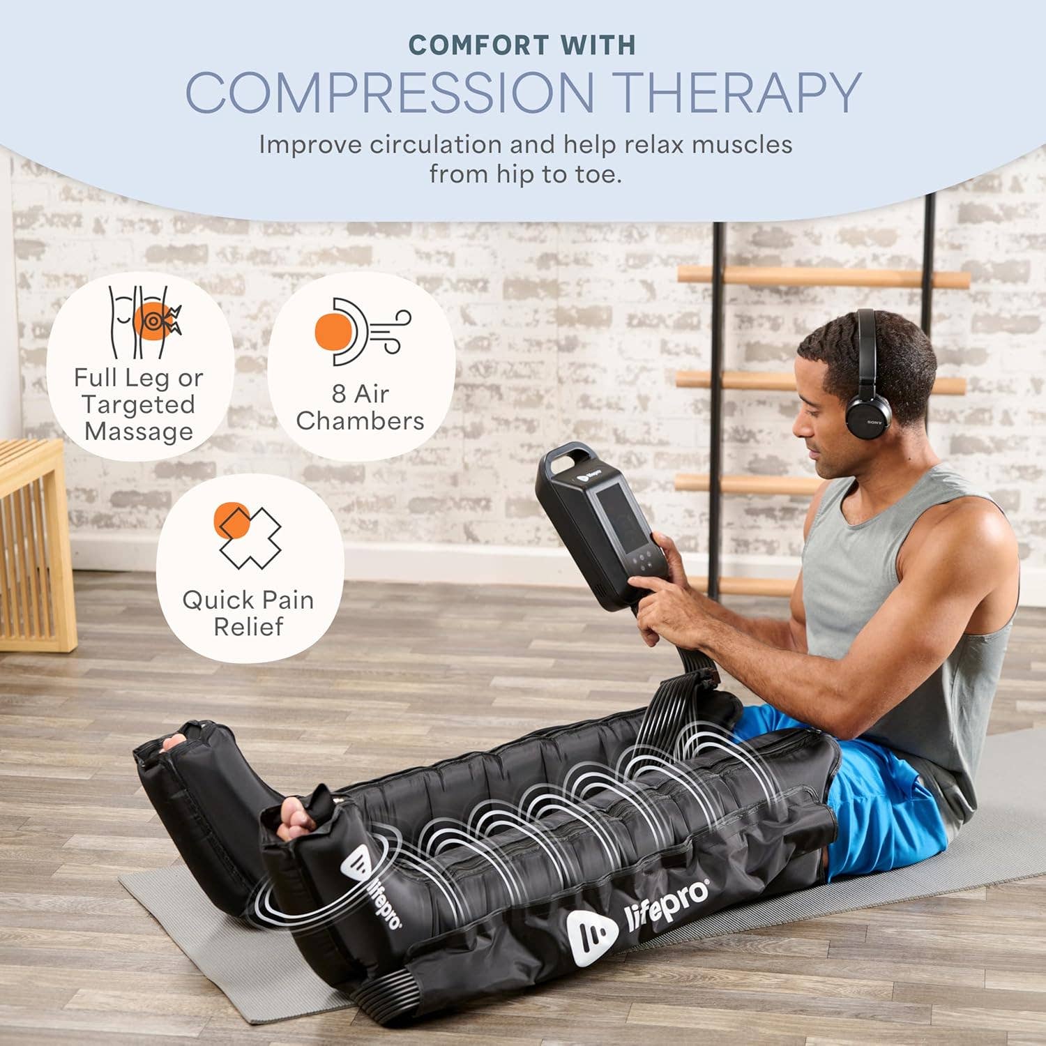 LifePro - Wholesale Body Massager - LifePro AXIS Air Compression Leg Massager with Heat1