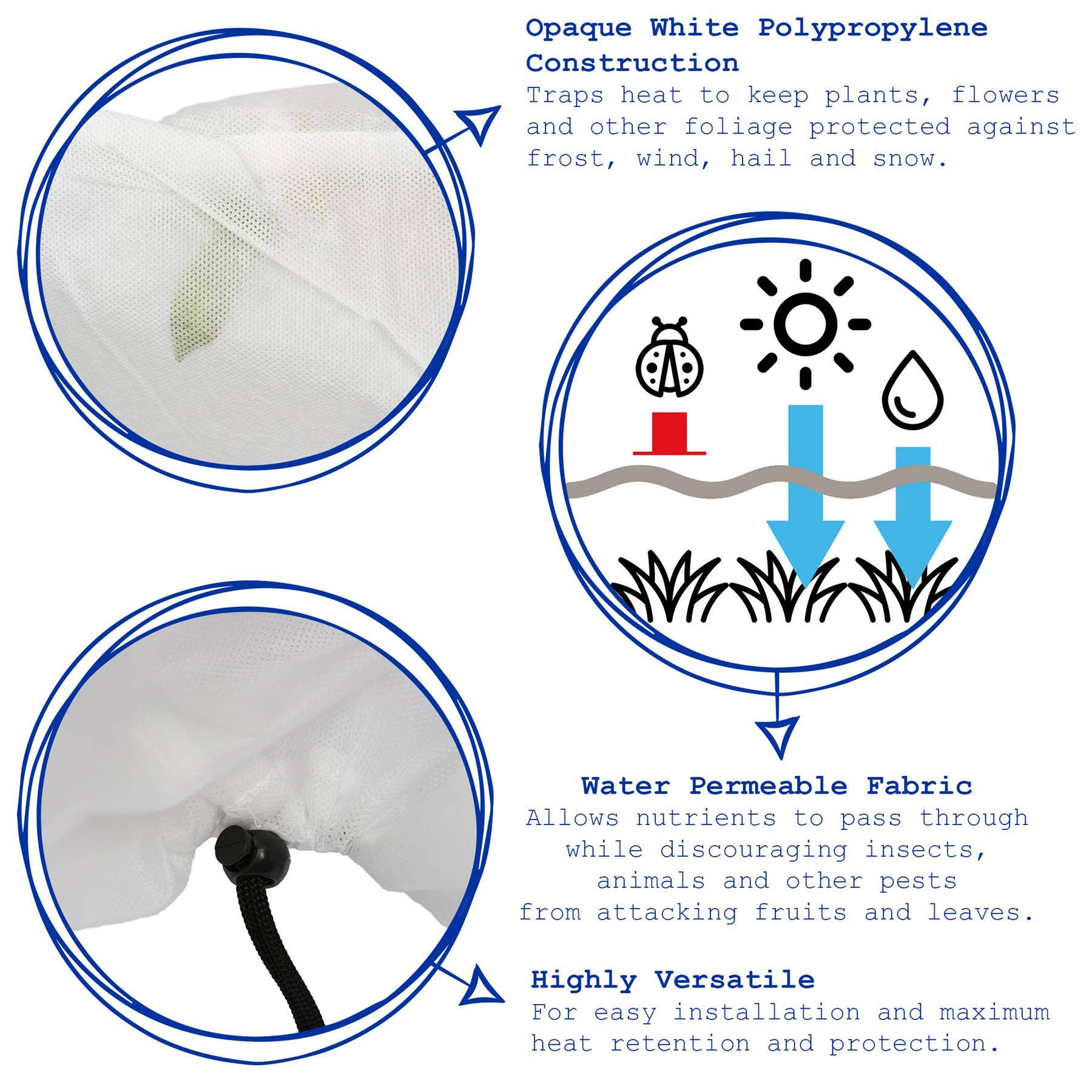 Rinkit Ltd - Wholesale Planting Net/Cover - Plant Fleece Frost Protection Cover with Drawstring3