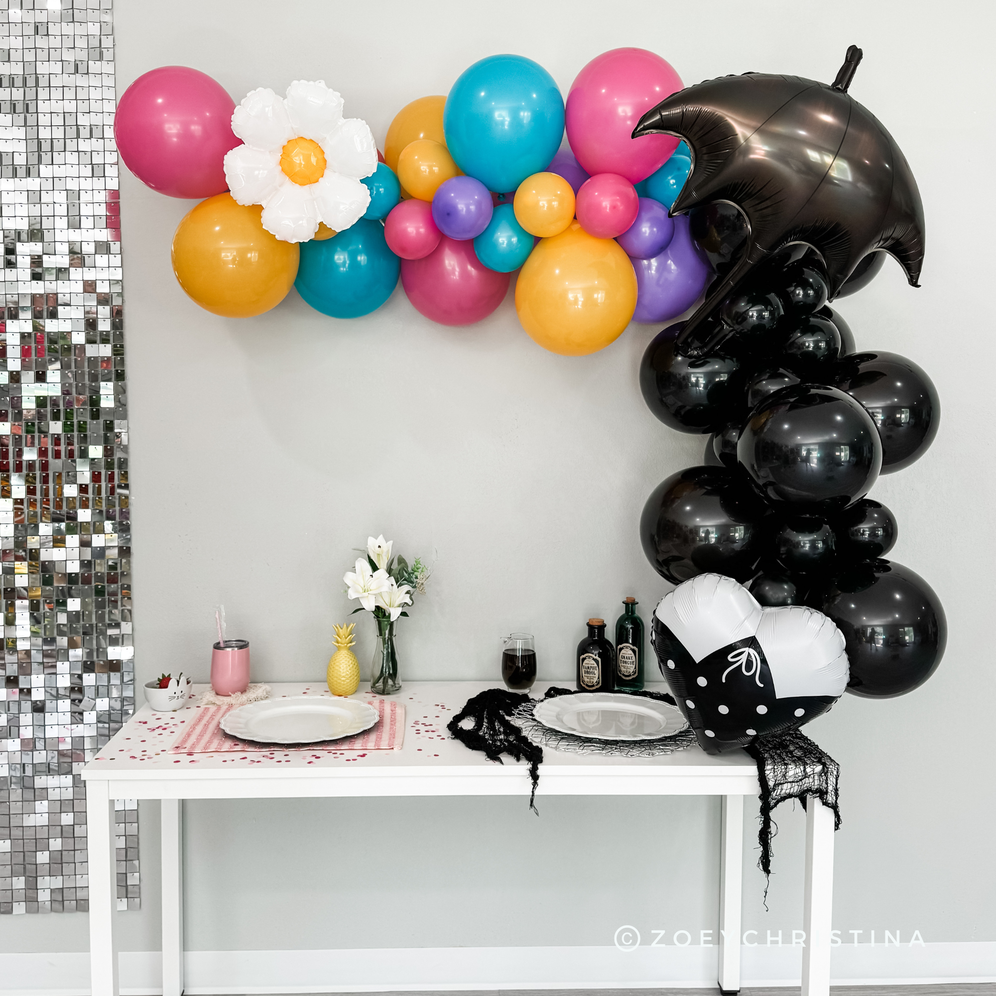 Zoey Christina - Wholesale Balloon - Gothic Black Umbrella Foil Balloon – 33" Party Decor2