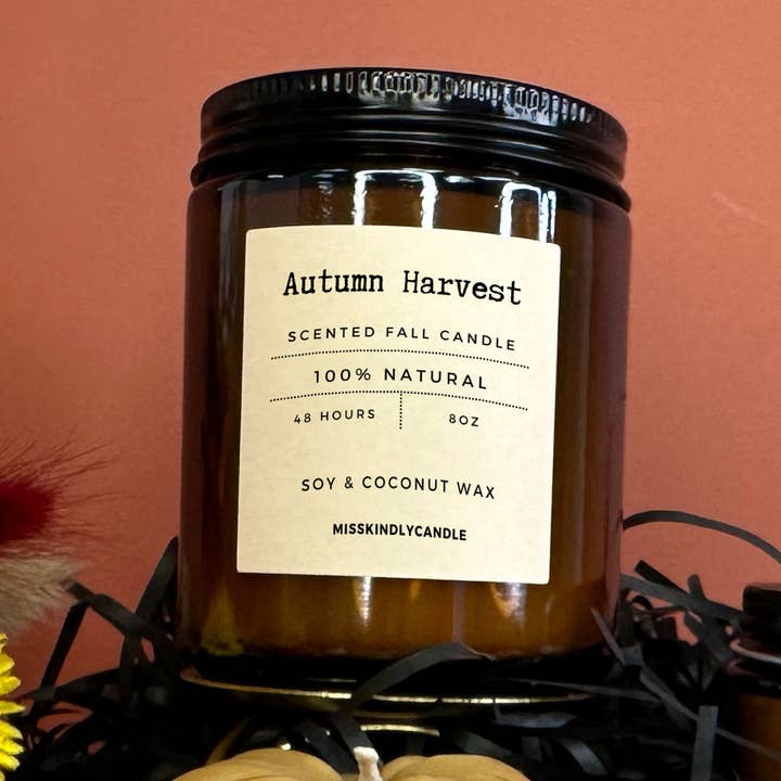 Bougie d'automne | Bougie à la citrouille | Cire de noix de coco 100 % pure pour la vente par Carol Cao