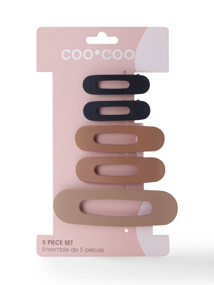 Barette Jumbo da 5 pezzi - Gingerbread Brown per la vendita all'ingrosso da parte di CooCoo Beauty