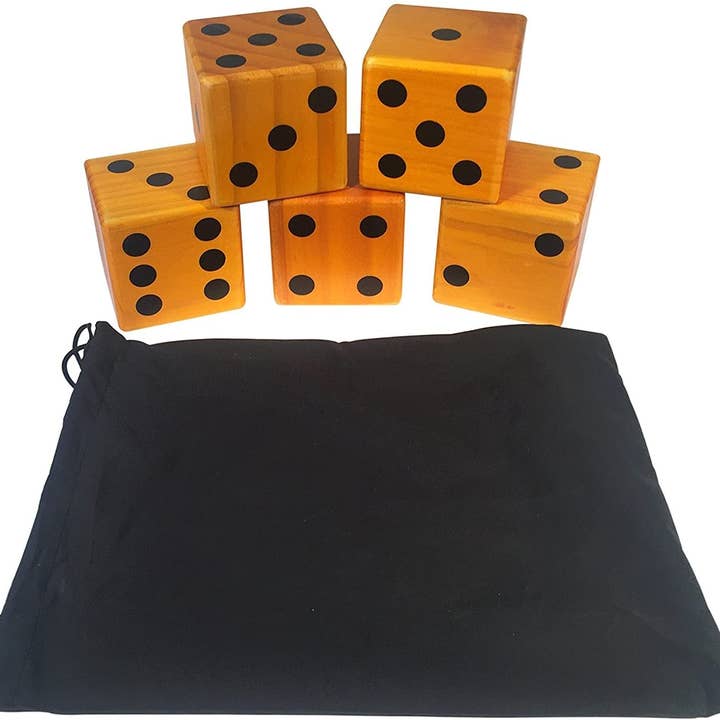 Wood Expressions - Wholesale Dice - Giant Roll 'em Dice - Set of 5 Wooden Lawn Dice1