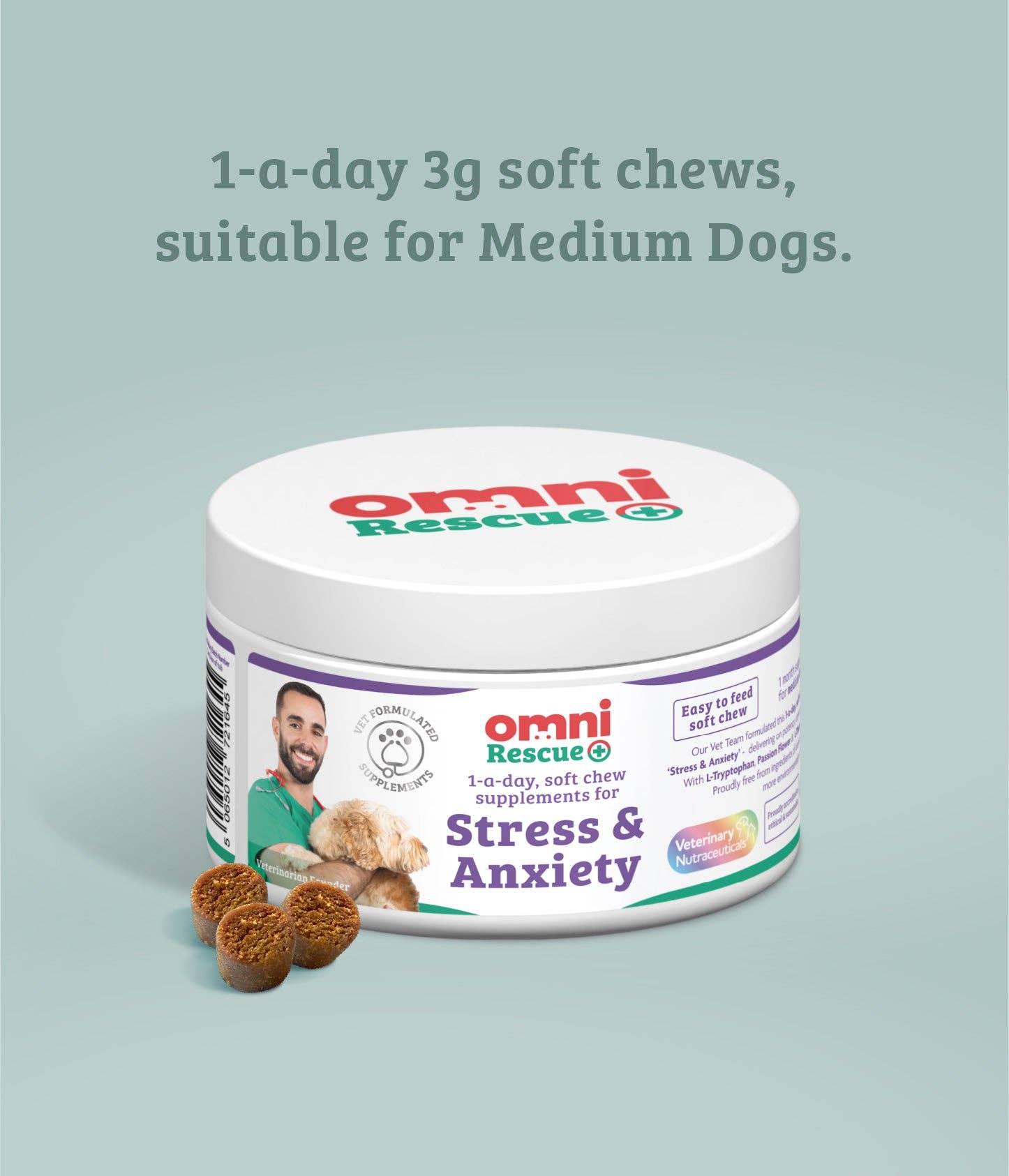 Omni – Großhandel Nahrungsergänzungsmittel für Haustiere – Hund – Omni Rescue - „Stress & Angst“ Ergänzungsmittel10