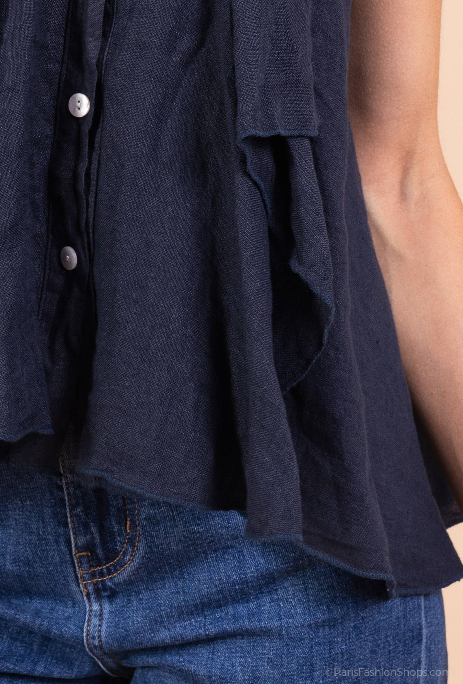 Shyloh - Wholesale Button Down Shirt - Women's - Ruffled linen top 158193