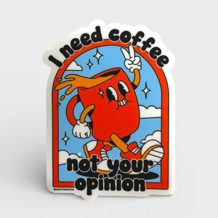 I need coffee not your opinions - 3x2 Matte Sticker for wholesale by Studio Notion