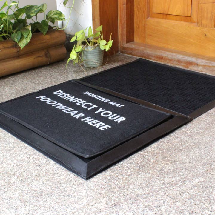 RugSmith - Wholesale Door Mat - RugSmith Rubber Sanitizer Doormat, Tray, Foam Insert,24"x36"2