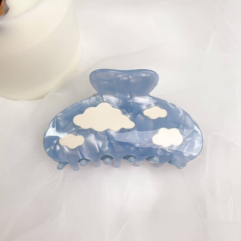 MKS America - Wholesale Hair Clip - Women's - Blue sky and white clouds Hair Clip - Women's0