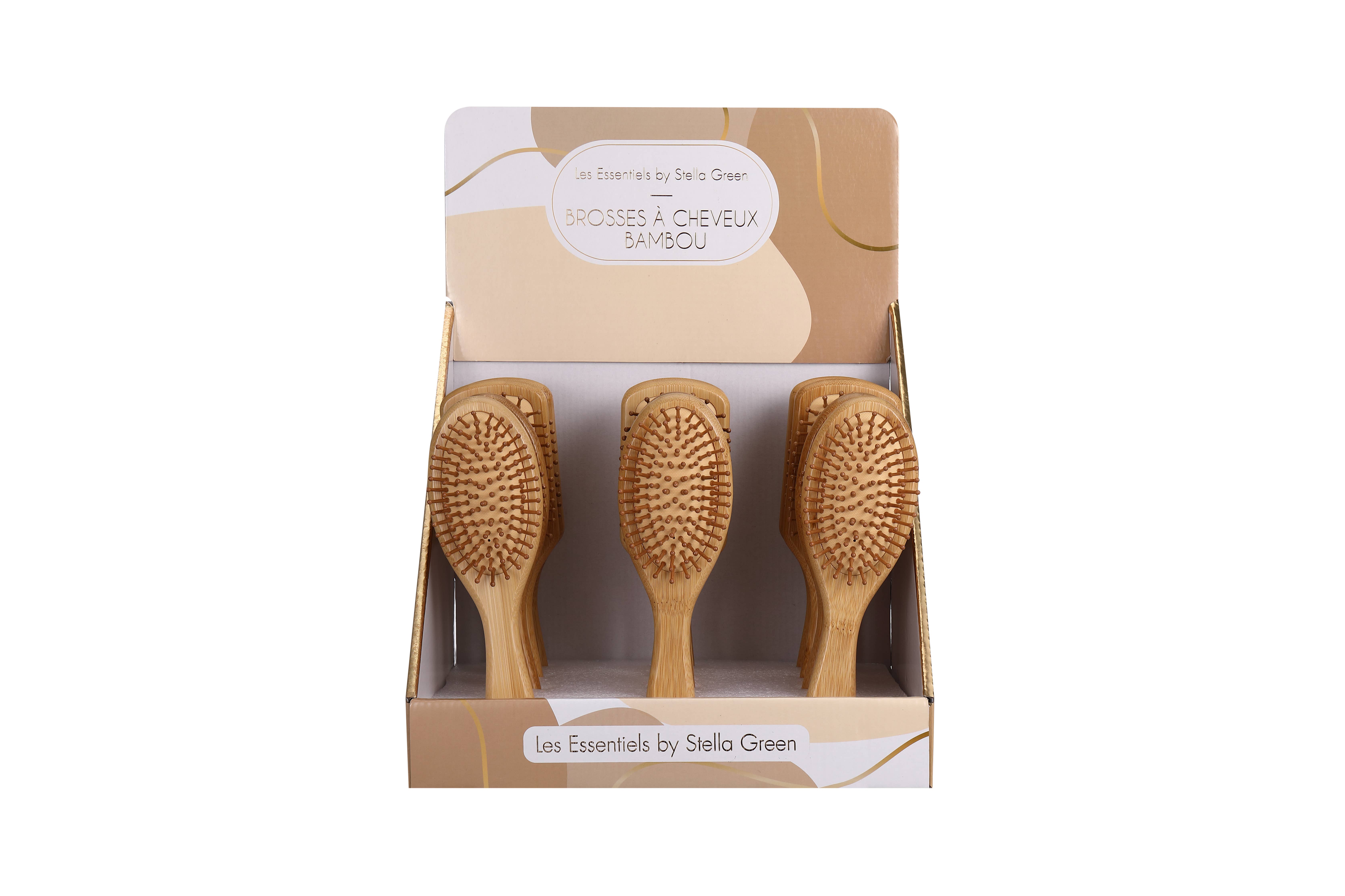 STELLA GREEN - Vendita all'ingrosso Spazzola/pettine - Spazzole per capelli in bambù (22 x 6 cm)1