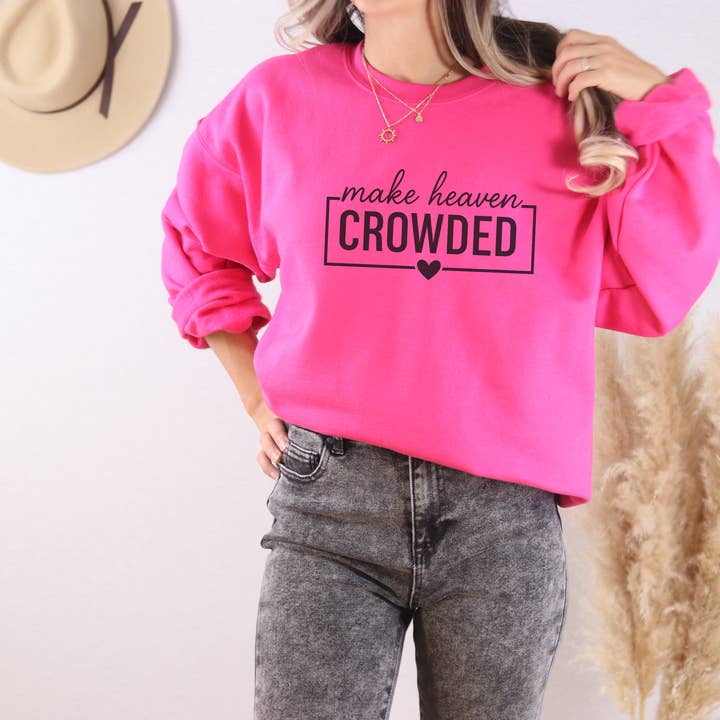 Trendznmore - Modern Graphic Apparel - Wholesale Graphic Sweatshirt - Women's - Make Heaven Crowded Crewneck Sweatshirt4