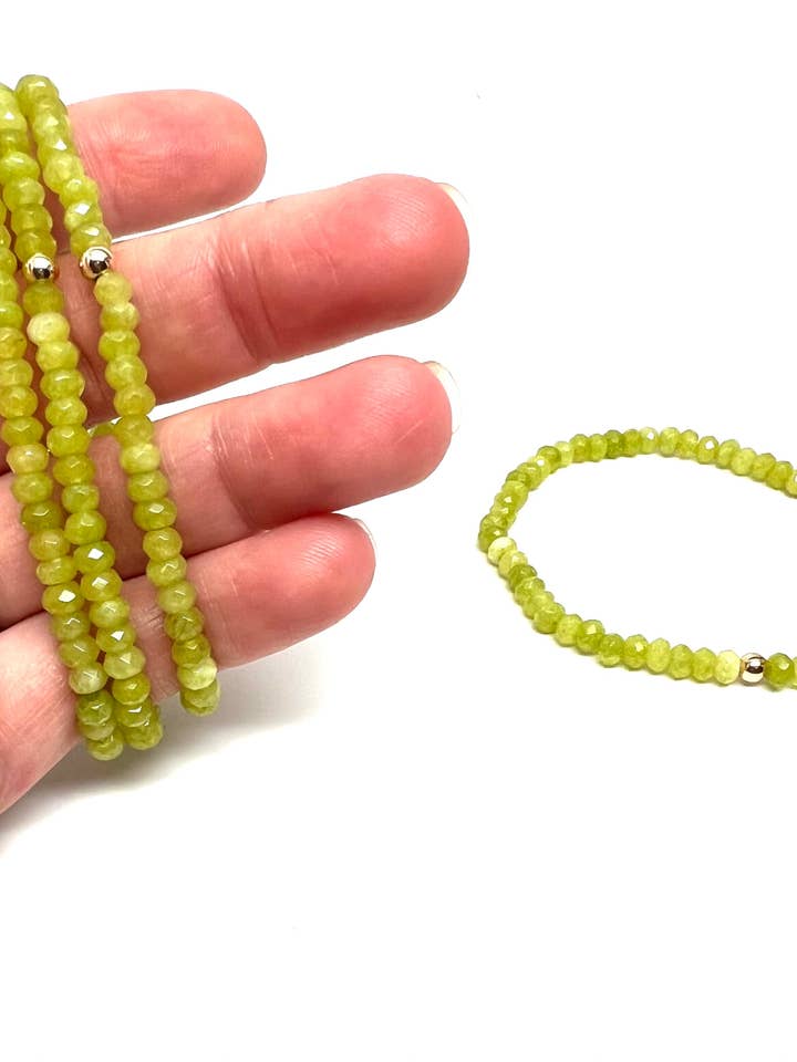 Mini braccialetto Gemstone Lime Jade per la vendita all'ingrosso da parte di Stephanie Leigh Jewelry