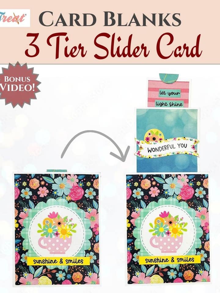 CrafTreat Card Blanks - 3 Tier Slider Card for wholesale by CrafTreat