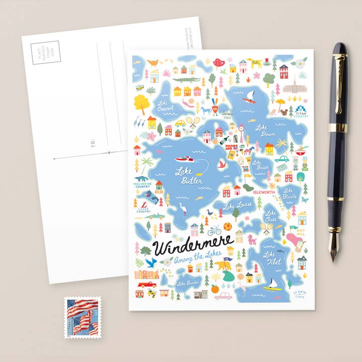 WINDERMERE FL City Series Postkarte 5x7 für den Großhandel von A. B. Newton and Company