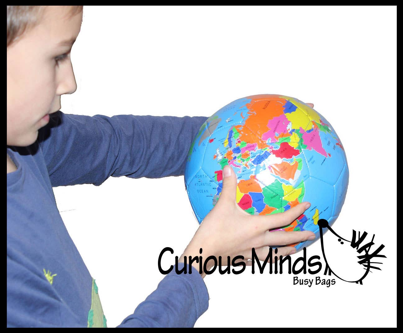 Curious Minds Toys - Vente Ballon de sport – enfant - 1 ballon de soccer Earth Globe - Ballon de sport de 8 pouces - Athlétisme en plein air2