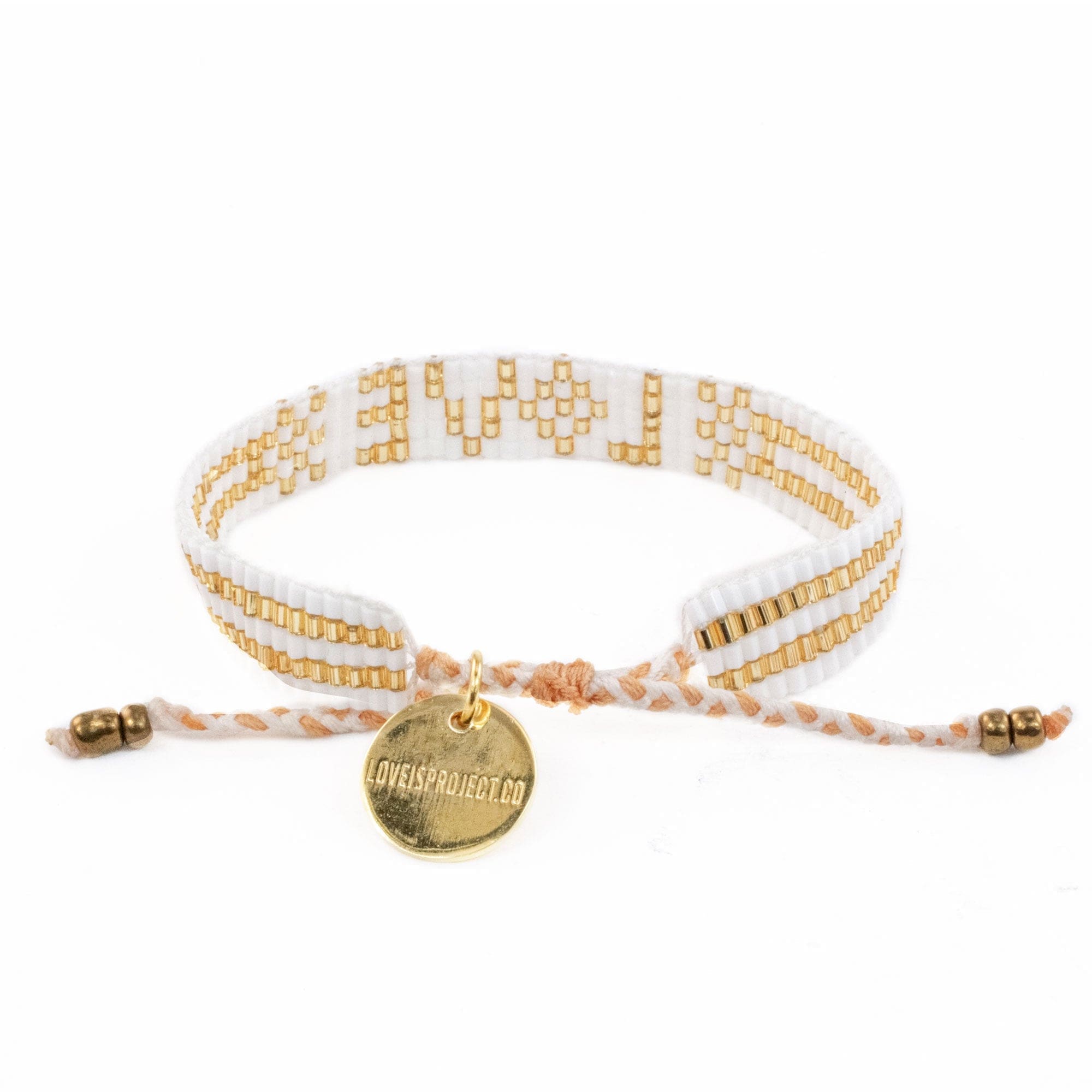 Love Is Project – Großhandel Perlenarmband – Armband LOVE Sed Seed - Weiß & Gold1