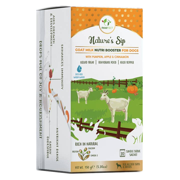 Pawfect Pet Foods Pvt Ltd - USA - Wholesale Pet Supplement - Dog - Nature's Sip for Dogs: Goat's Milk with Pumpkin, Pumpkin Seeds, Apple & Cinnamon