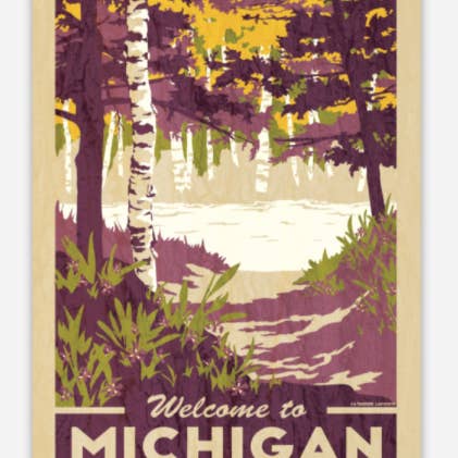 Michigan State Vintage rejse Vinyl Sticker Souvenir for engroshandel hos Lionheart Graphics