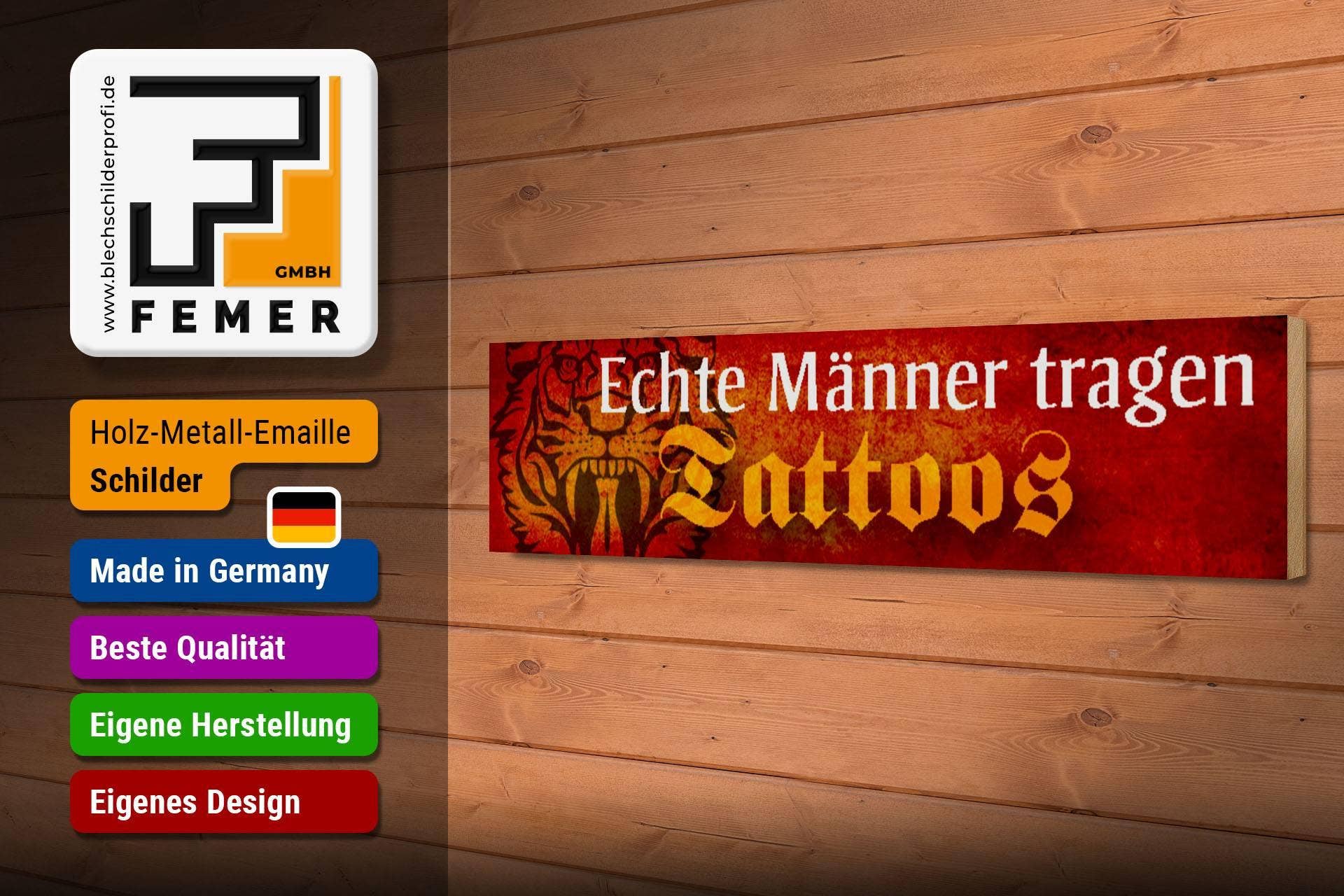 Femer - Wholesale Sign - Wooden sign saying 46x10 cm real men wear tattoos decorative sign wooden sign2