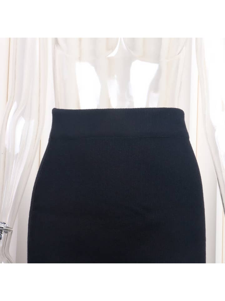 Sweetkama - Wholesale Top & Skirt Set - Women's - Solid Color Top & Skirt 2PCS Kintted Set Sweater Set HL730011