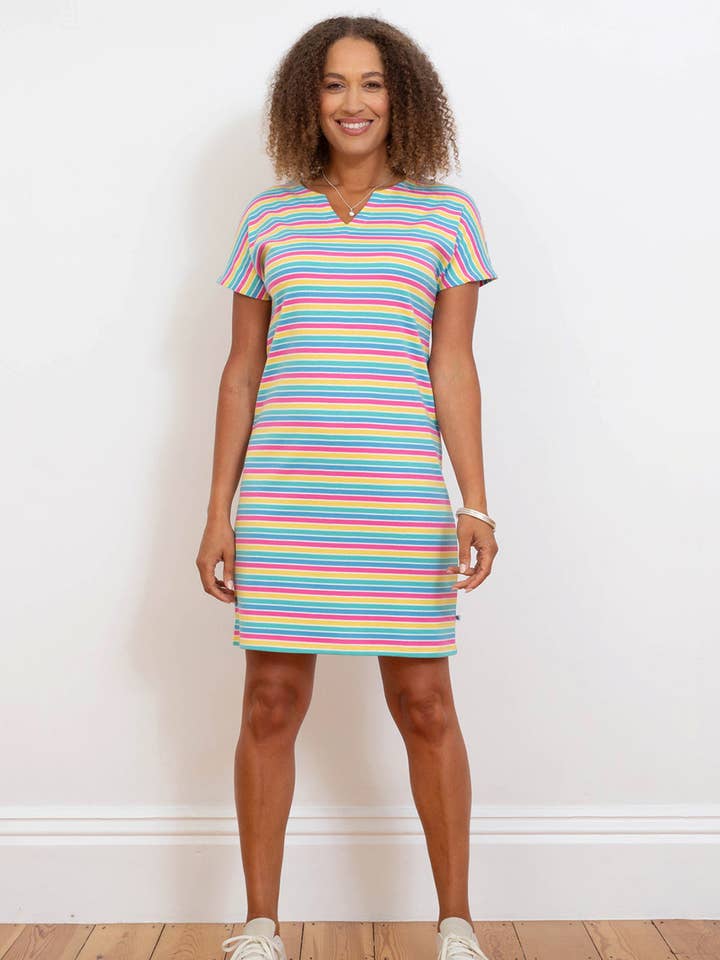 Alum jersey dress rainbow for wholesale by Kite Clothing