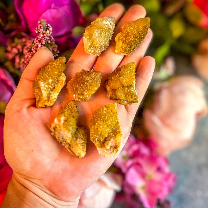 Golden Healer Spirit Quartz, Sunshine Cactus Quartz, Yellow Spirit Quartz, Ethically Sourced Crystals for wholesale by Mandala Gems