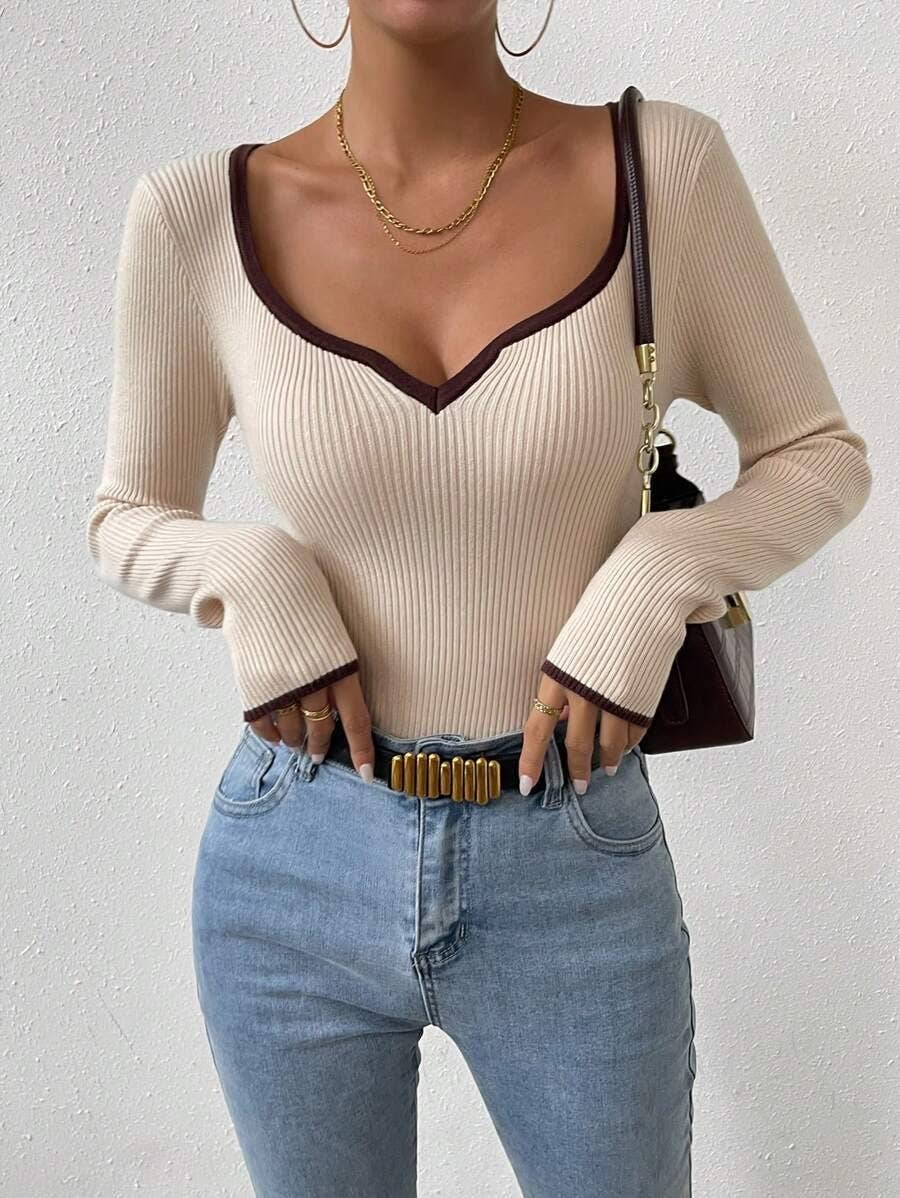 Miss Sparkling - Wholesale Knit Top - Women's - Ribbed long sleeve top0