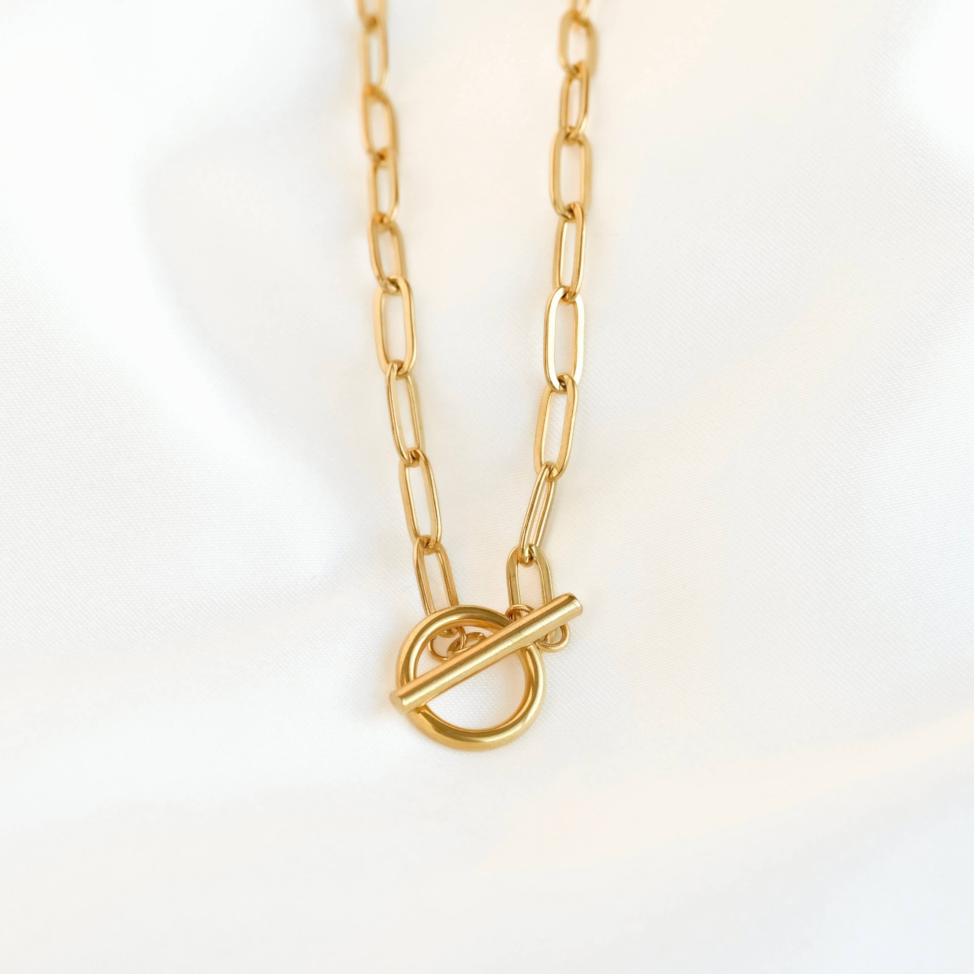 Blueyejewelry - Wholesale Link & Chain Necklace - Paperclip Toggle Necklace - Dainty Link Chain Necklace1