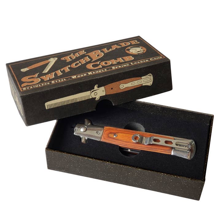 Lucky Jack (f.k.a. Trixie & Milo) - Wholesale Beard Brush/Comb - Genuine Switchblade Comb (10/pk.)