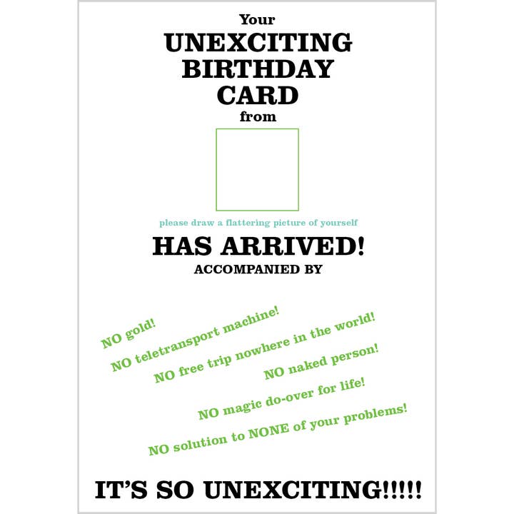 Tarjeta de cumpleaños poco emocionante para venta al por mayor de Fomato