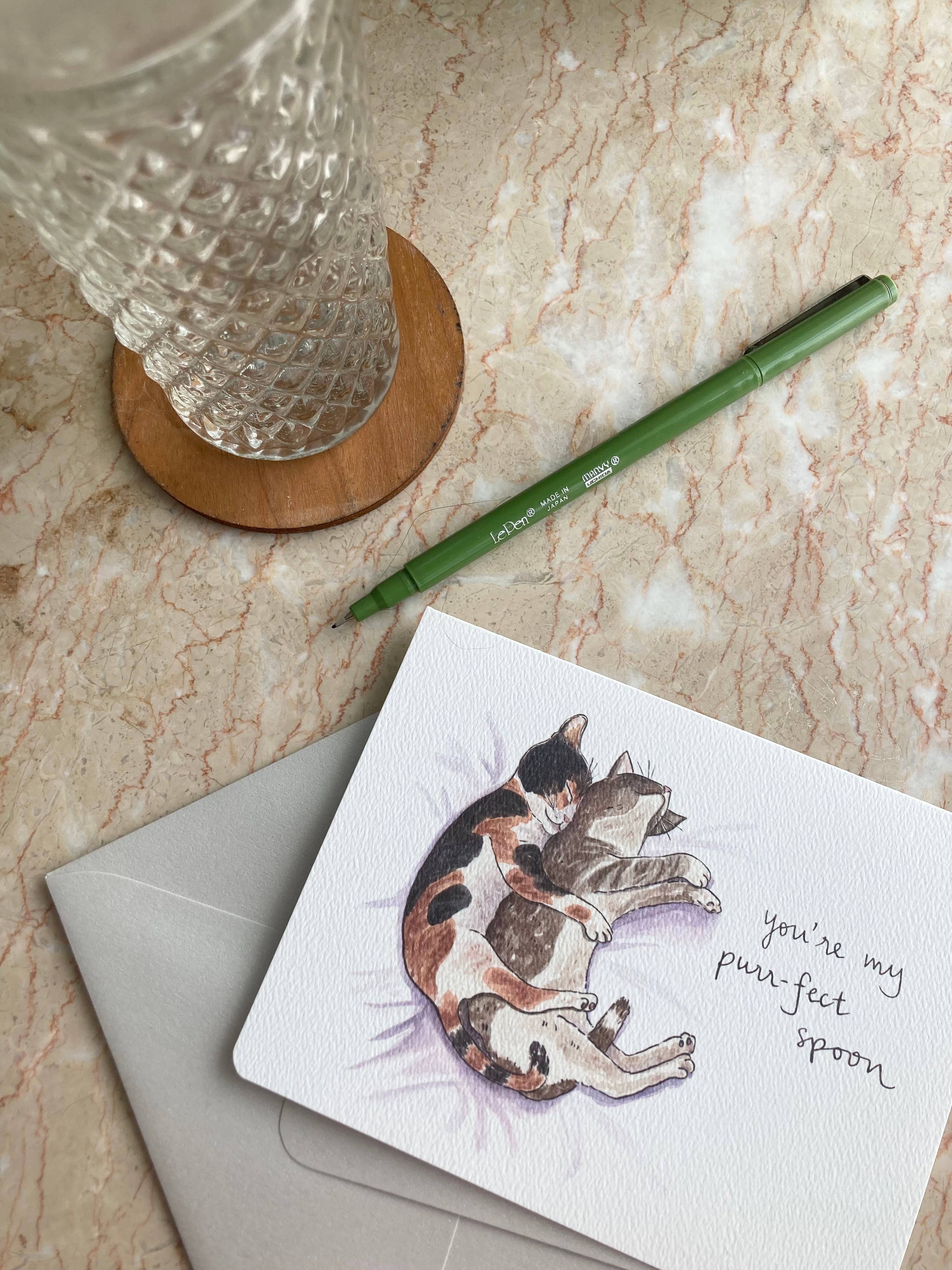 Gotamago - Wholesale Love Card - Purr-fect Spoon Card1