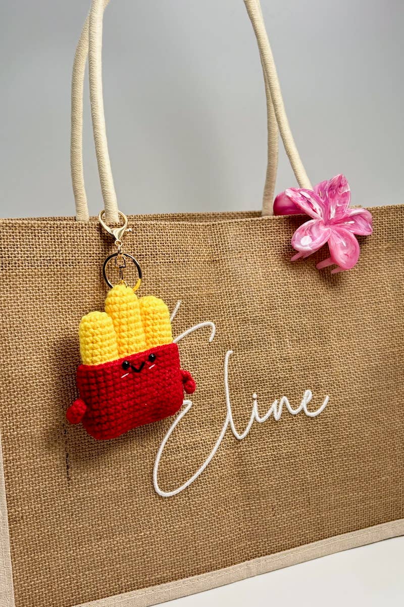 Red Grigri bag accessories and keychain Fries PC026HZ for wholesale on Faire1