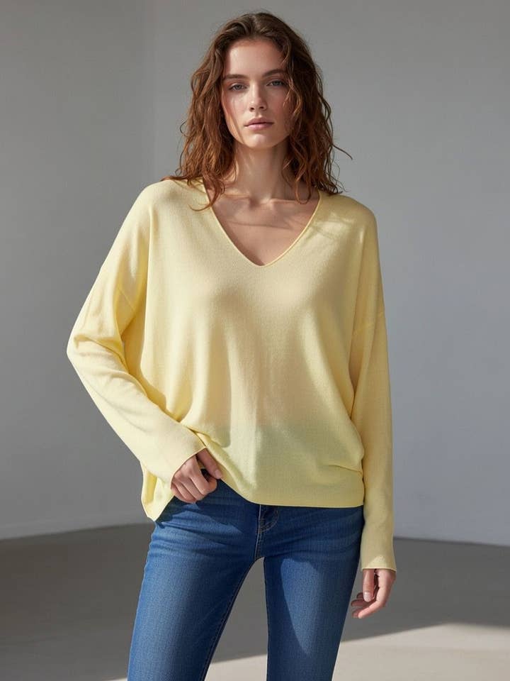 Cozy Fit V-Neck Knit for wholesale by Obsession