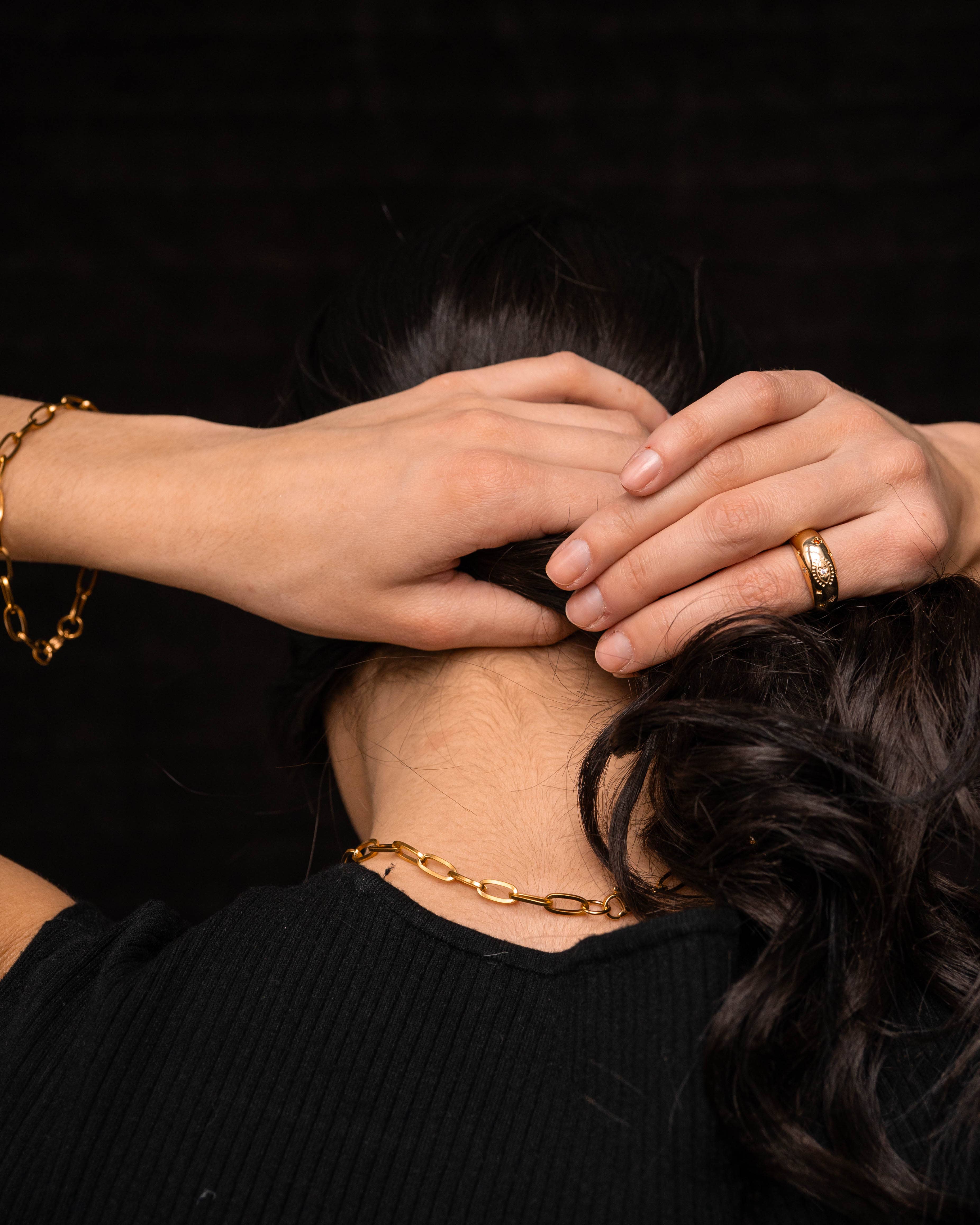 HoopLa - Wholesale Band/Stacked Ring - Evil Eye Dome Stacking Ring- Galaxy Confetti Ring5