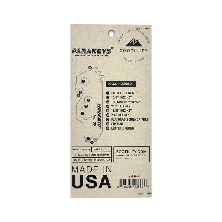Zootility - Wholesale Handy tool - ParaKEYd™ 9-in-1 Multi-Tool2