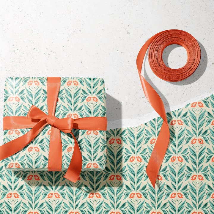 Adeline Wrapping Paper – Botanical Gift Wrap (1 Flat Sheet) for wholesale by Rebecca Jane Woolbright