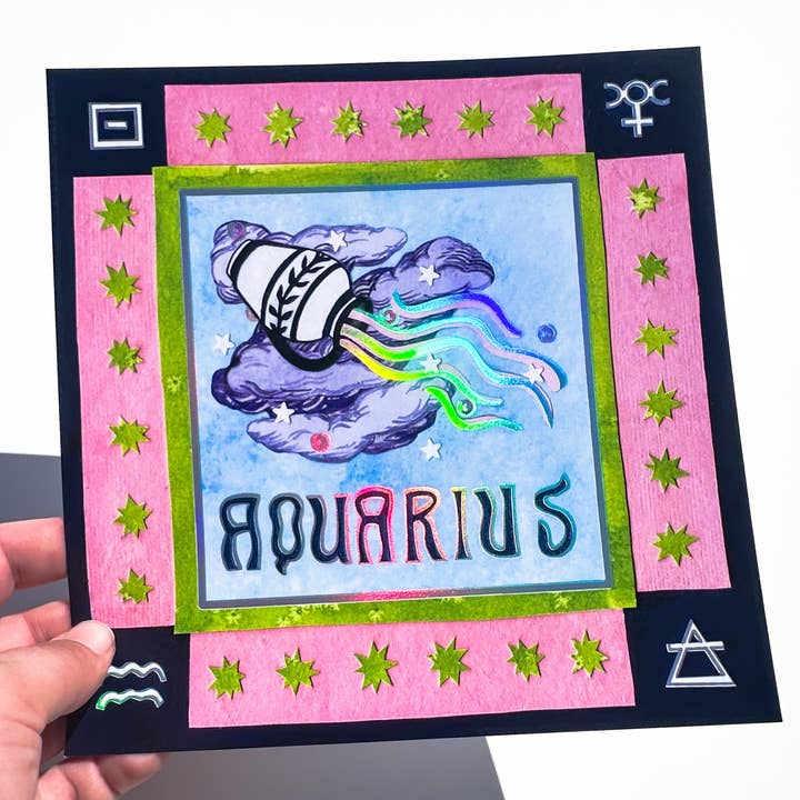 Zodiac Folieprint - Waterman voor wholesale door Guided Hand Studio